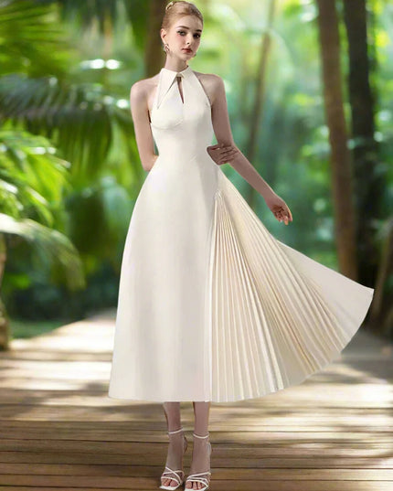 Stylish Asymmetric Halter Neck Evening Dress for Women