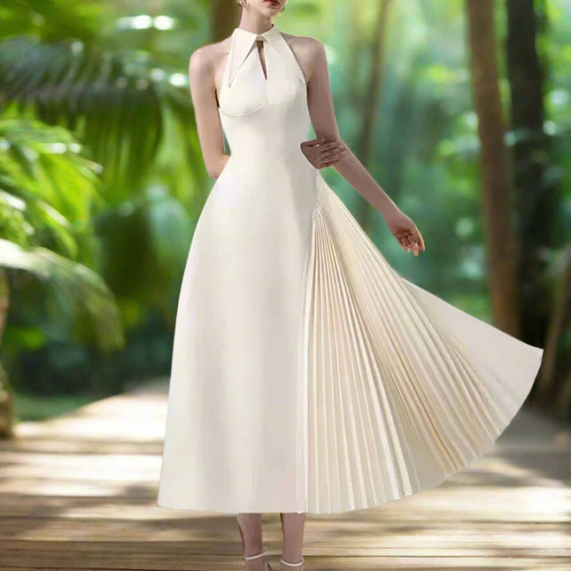 Stylish Asymmetric Halter Neck Evening Dress for Women