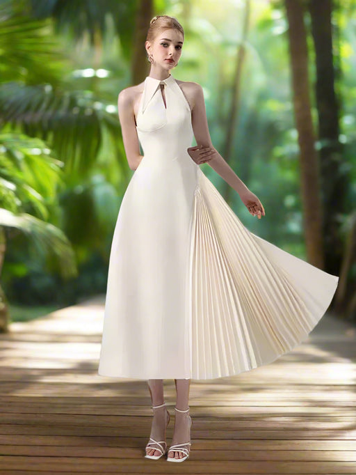 Stylish Asymmetric Halter Neck Evening Dress for Women