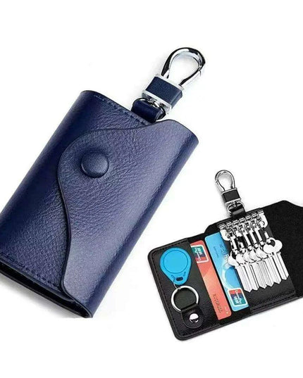 Sophisticated Leather Key Organizer and Wallet Combo