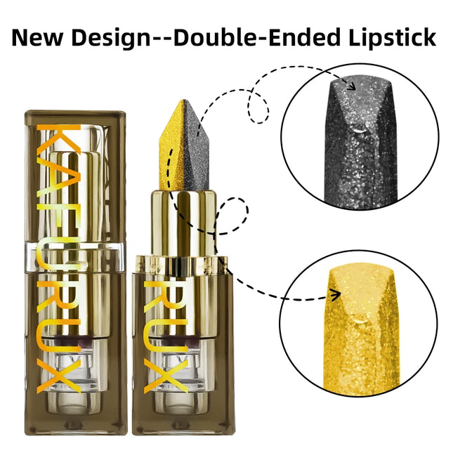 BLUSH TULLE Metallic Finish Two-Tone Lipstick - High Pigment & Hydrati