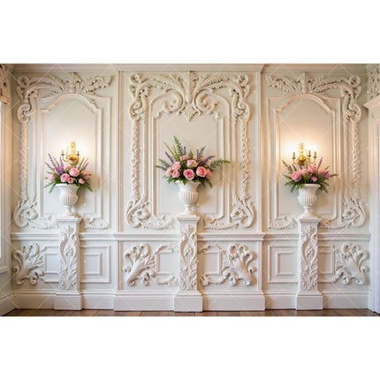 Retro European Palace Photography Backdrop – 13 Designs, Vinyl & Polyester
