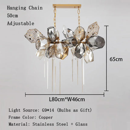 Modern Artistic Gold LED Glass Chandelier — Multi-Form, Custom Sizes