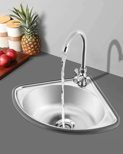 Versatile Triangular Stainless Steel Hand Wash Basin Kit for Modern Spaces