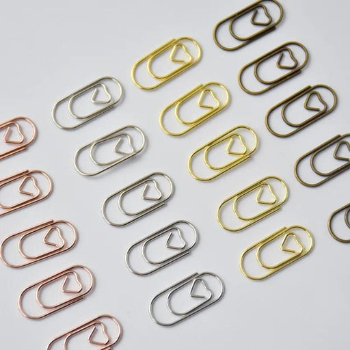 Mini Metal Paper Clips Set - 50 Pieces - Assorted Colors - 3.7cm Length - School and Office Supplies Organizers