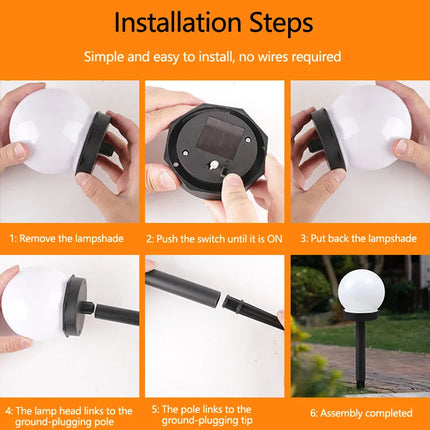 Solar LED Garden Ball Lights – Set of 3 Ground Stake Lamps