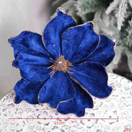 Artificial Glitter Christmas Flower Ornament, Assorted Styles & Colours