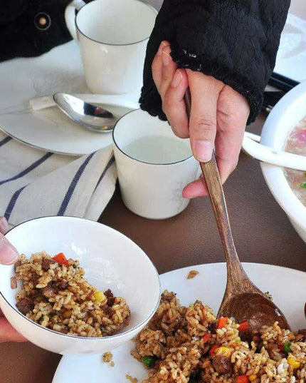 Elegant Long-Handled Wooden Spoon for Gourmet Ramen and Porridge Enjoyment