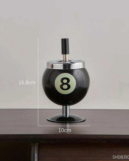 Chic Billiards-Inspired Metal Ashtray - Stylish Smoking Accessory and Decorative Accent for Home and Office