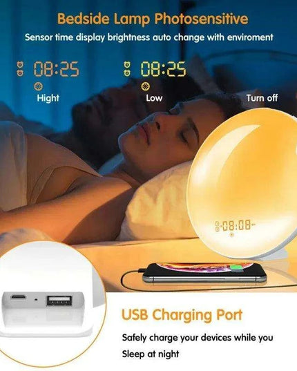 Sunrise Simulation Alarm Clock with FM Radio, Natural Sounds, and Colorful Light