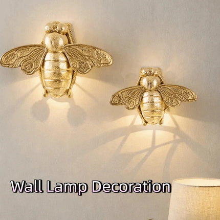 3D Handcrafted Golden Bee Wall Sculpture – Resin Wall Art