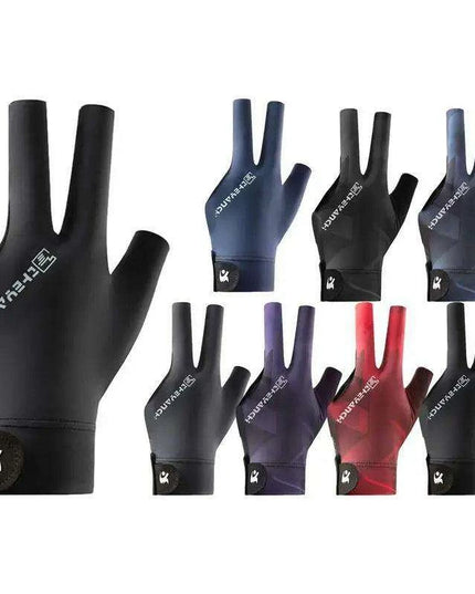 Left-Handed Billiards Glove - Three-Finger Design for Superior Performance