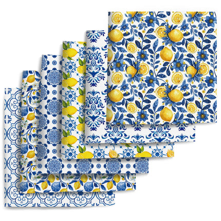 Patchwork Lemon Print Fabric | 50×145cm | 7 Fabric Types