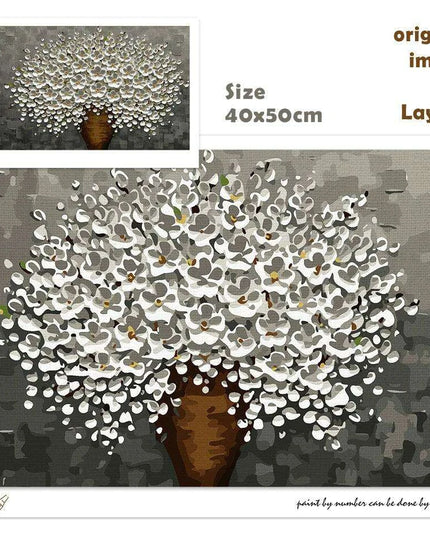 Gray Blossoms Complete Acrylic Art Set for Adults - All-in-One DIY Painting Kit with Canvas, Brushes, and Vibrant Paints