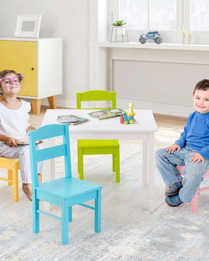 Vibrant Wooden Kids' Activity Table and Chair Set with 4 Seats - Ideal for Creative Play and Learning
