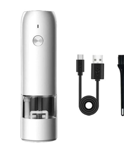 Sleek Rechargeable Electric Pepper Grinder with Adjustable Grinding Levels and Built-in LED Light