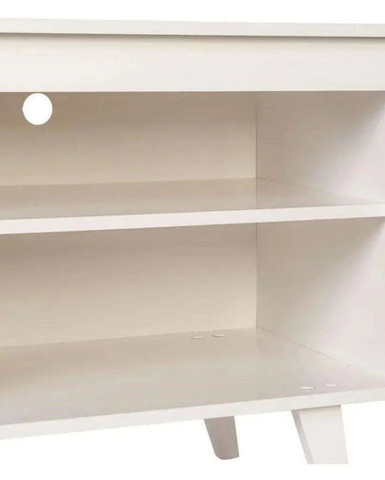 Sleek Modern Wooden TV Stand with Integrated Cable Management - Ideal Entertainment Center for TVs Up to 55 Inches - Quick and Easy Assembly - Supports 66 lbs