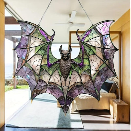 Modern Acrylic Bat Suncatcher for Halloween Home Decor