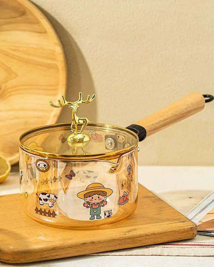 Amber Charm: 1.7L Borosilicate Glass Gourmet Cooking Pot for Soups and Noodles