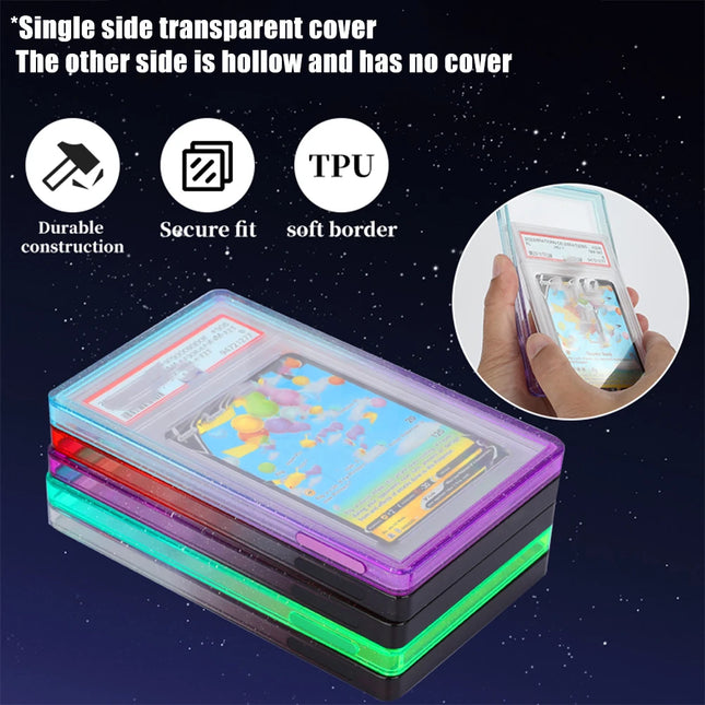 Hobby Monster Stackable TPU Slab Case for PSA CGC Graded Cards, Glitte