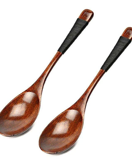 Elegant Japanese Wooden Spoons - Artisanal Utensils for Rice, Soup, and Desserts