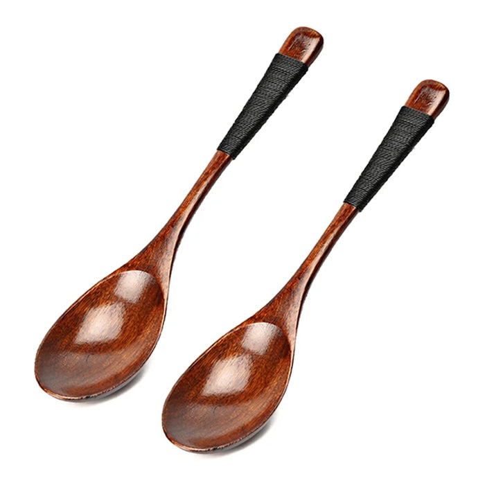 Japanese Wooden Spoon Set - Authentic Dining Essentials for Rice, Soup, Dessert, and Beyond