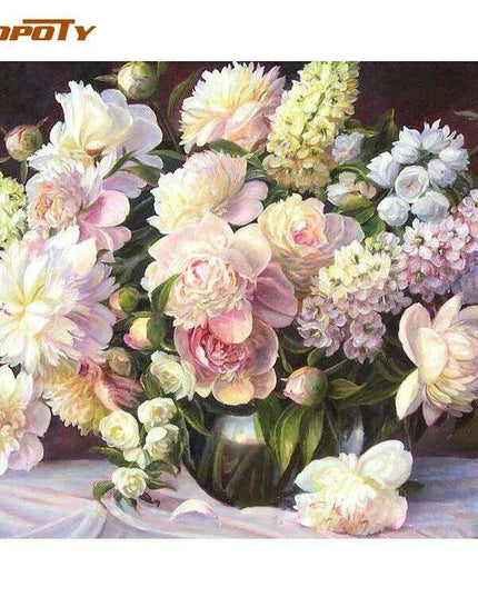 Blooming Pink Petals DIY Canvas Painting Kit - Unleash Your Inner Artist!