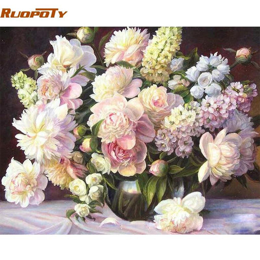 Blooming Pink Petals DIY Canvas Painting Kit - Unleash Your Inner Artist!