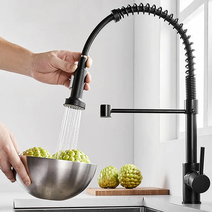 AliKopy 360° Rotating Pull-Out Kitchen Faucet - Hot & Cold Water Mixer