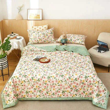 Dinosaur Delight Summer Quilt for Kids - Fun Floral Patterns for Boys' Room Decor