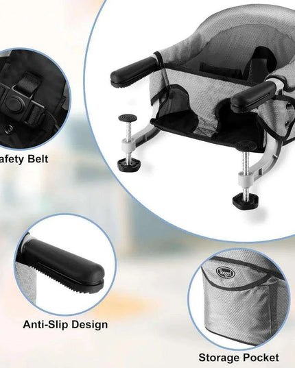 Portable Child's High Chair with Secure Harness and Foldable Design