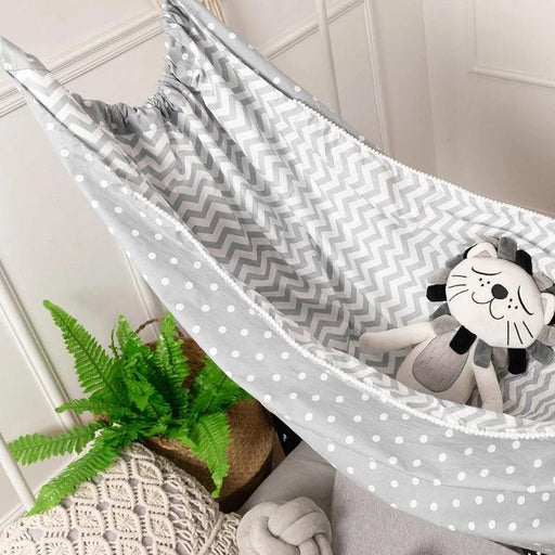 Kids Cotton Hammock Swing - Indoor Outdoor Hanging Basket Chair for Children