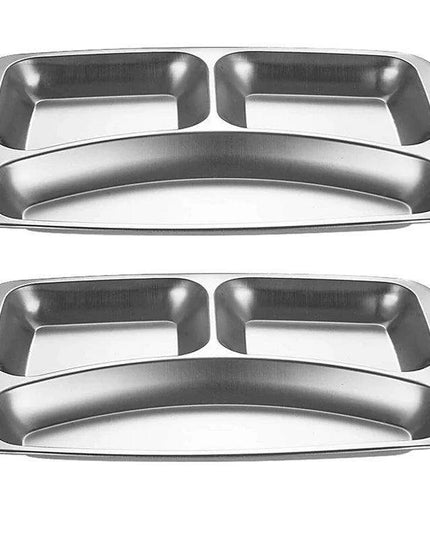 Multi-Compartment Stainless Steel Meal Tray - Eco-Friendly Dining Solution for All Ages