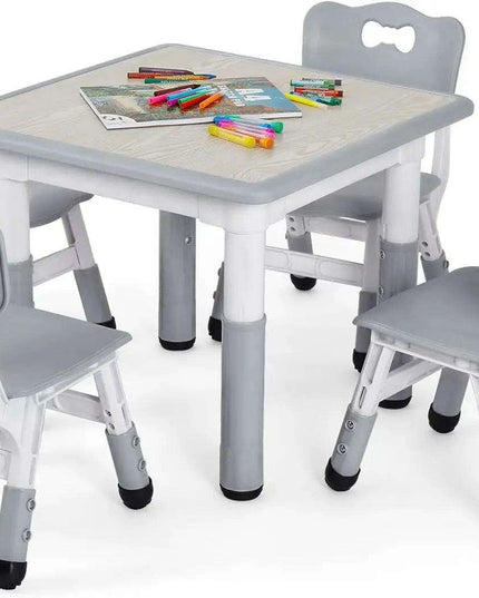 Creative Kids Adjustable Table and Chair Set with Interactive Graffiti Surface - Ideal for Ages 2-10