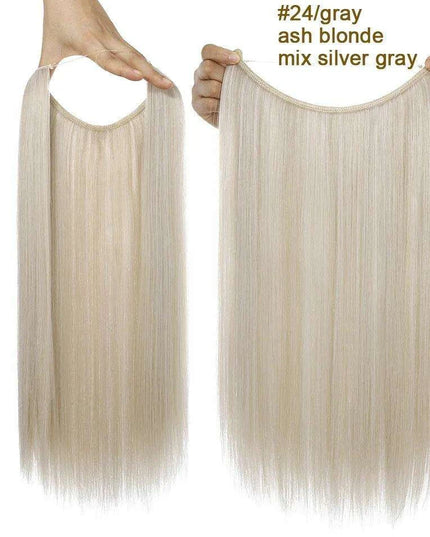 20-Inch Versatile Adjustable Invisible Wire Hair Extensions - Curly and Sleek Options