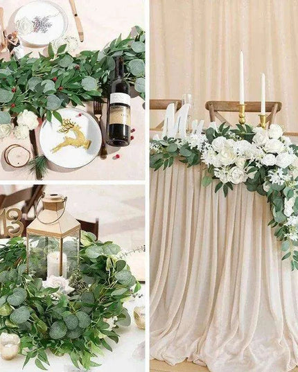 Elegant Silver Dollar Eucalyptus Green Swag - Chic Home Decor Accent