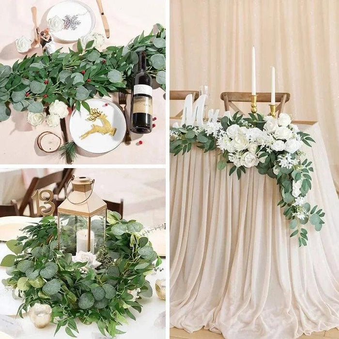 Elegant Silver Dollar Eucalyptus Green Swag - Chic Home Decor Accent