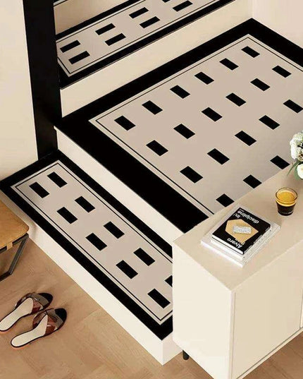 Elegant Nordic Water-Absorbent PVC Leather Stair Tread with Anti-Slip Design for Enhanced Home Safety