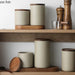 Vintage-Inspired Ceramic Canister Set with Airtight Wooden Lids for Tea and Coffee Storage