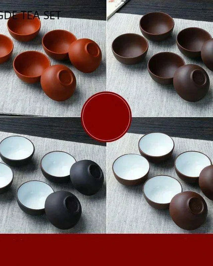 Exquisite Portable 8-Piece Handmade Yixing Purple Clay Teacup Set for Tea Lovers