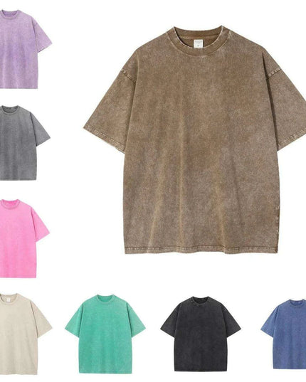 Men's Retro Loose Fit Heavy Cotton Casual T-Shirts - Short Sleeve Vintage Tees for Every Occasion