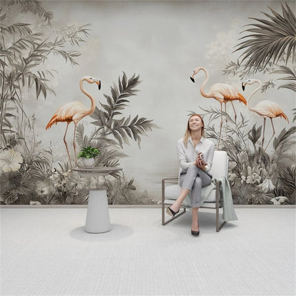 Pink Flamingo Waterproof Wallpaper
