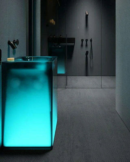 Blue Illumination Floor-Standing Washbasin