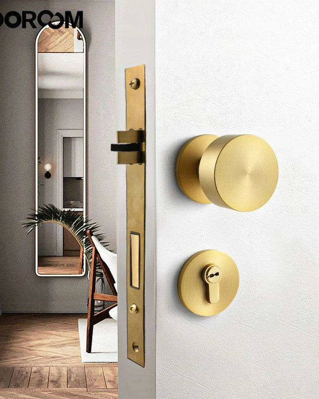 Sleek Serenity Brass Door Handle: Elevate Your Home's Style and Security