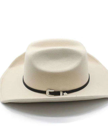 Classic Cowboy Felt Fedora with Elegant Black Band - Unisex Jazz Hat for Church and Casual Wear