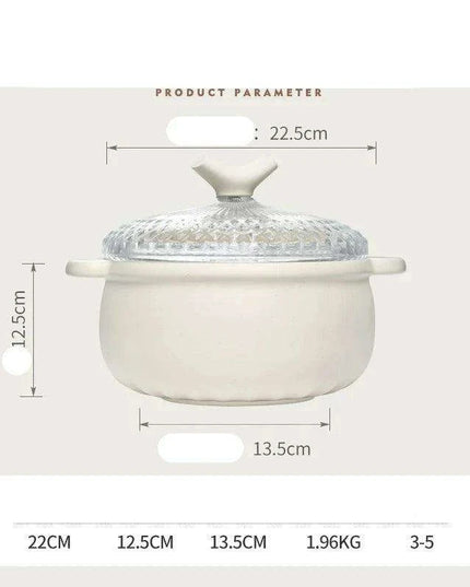 Premium Glass Ceramic Casserole Pot - Your Essential Kitchen Companion for Masterful Cooking