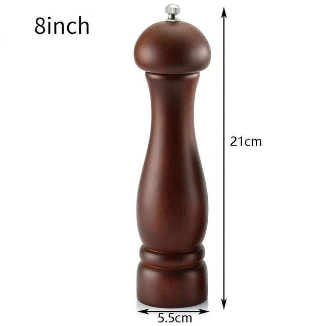 Elegant Solid Wood Adjustable Salt and Pepper Mill Set for Outdoor Dining