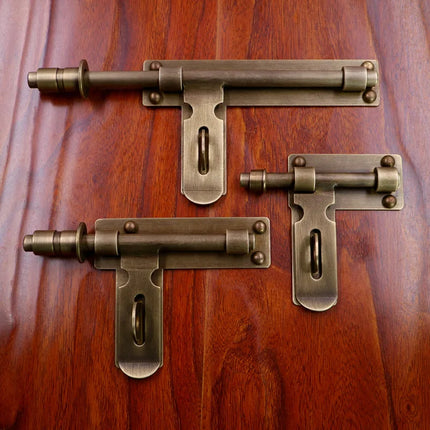 Antique Solid Brass Door Bolt Set Single Door Sliding Latch with Strike Plate & Keyhole Wooden Door Hardware for Furniture antique-solid-brass-door-bolt-set-single-door-sliding-latch-with-strike-plate-keyhole-wooden-door-hardware-for-furniture