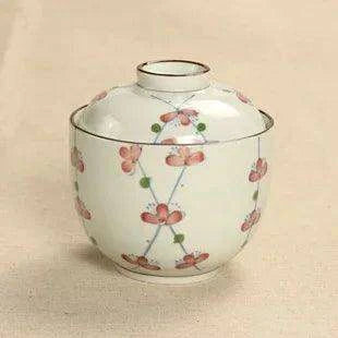 Exquisite Hand-Painted Japanese Porcelain Stew Bowl Set with Lids