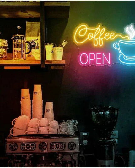 Customizable Neon Coffee Shop Sign: Brighten Your Space with Style
